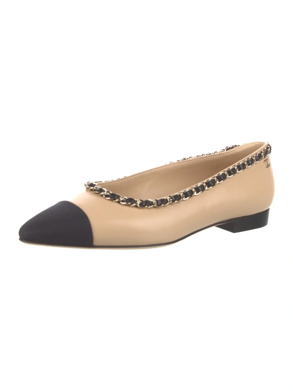Chanel 2020 Chain Trim CC Logo Ballet Flats